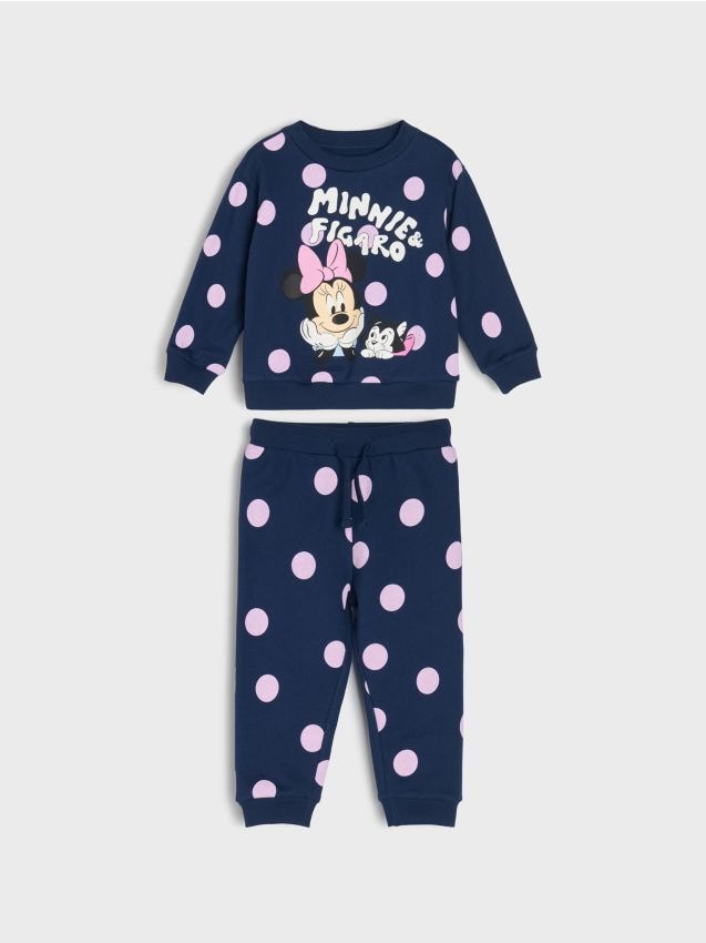 Sinsay - Set bluză și pantaloni sport Minnie and Figaro - bleumarin