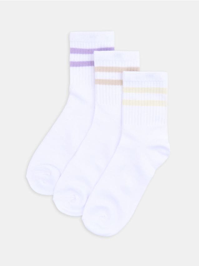 Sinsay - Bawełniane skarpetki 3 pack - biały