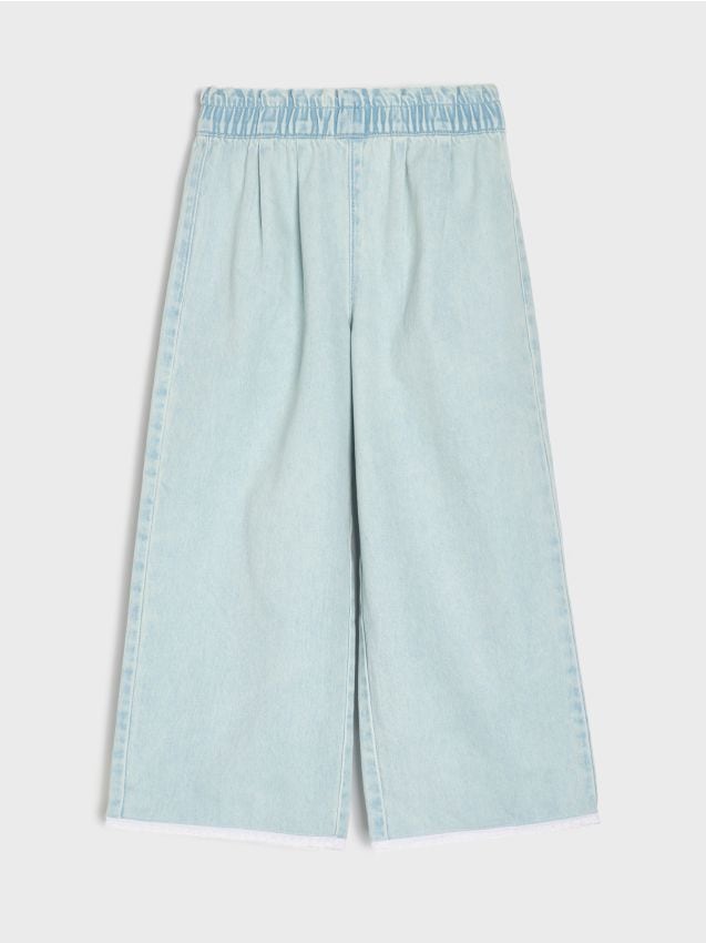 Sinsay - Blugi wide leg - albastru