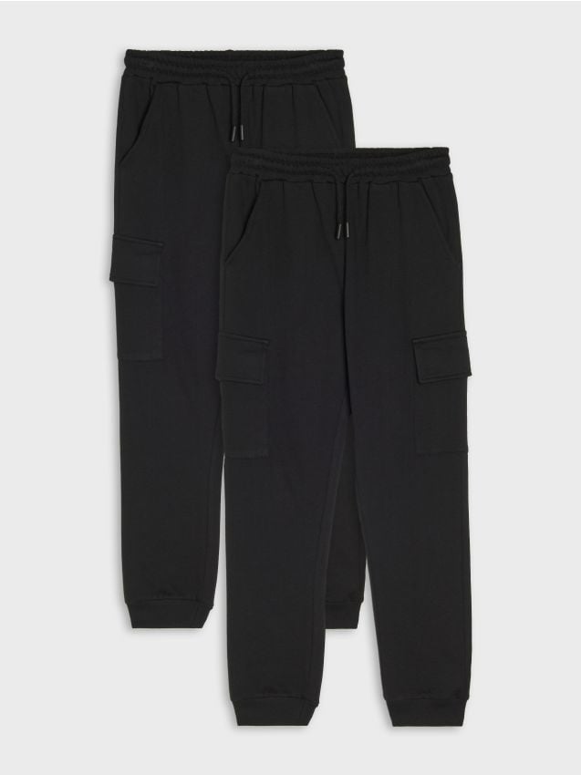 Sinsay - Pantaloni de trening 2 pack - negru