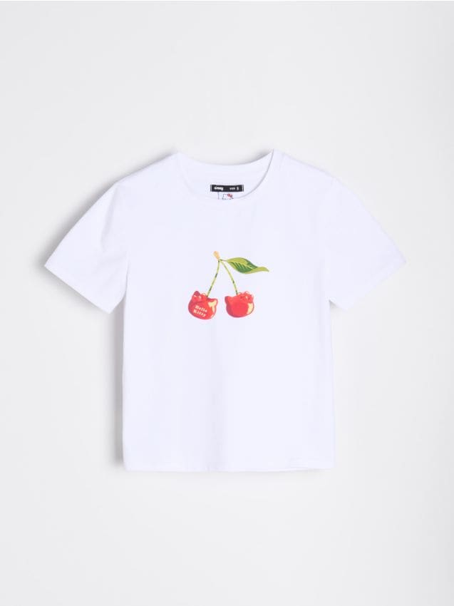 Sinsay - Tricou cu mânecă scurtă Hello Kitty - alb