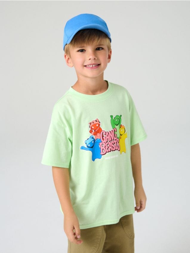 Sinsay - Tricou Gang Beast - verde-pal