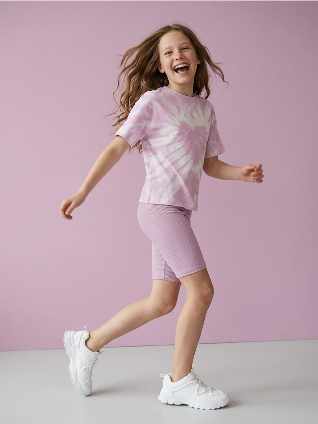 Sinsay - Colanți scurți reiați din bumbac - roz