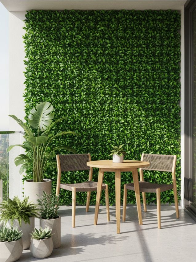 Panou decorativ cu verdeață artificială