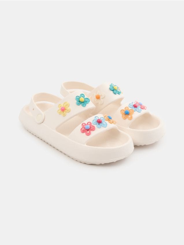 Sinsay - Papuci din spumă - crem