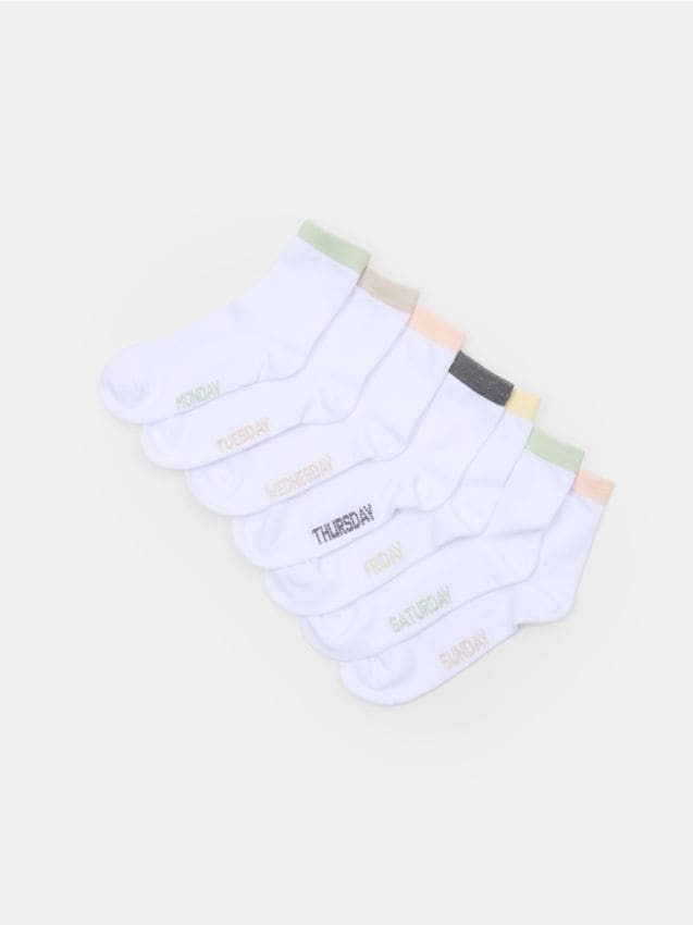 Sinsay - Bawełniane skarpetki 7 pack - biały