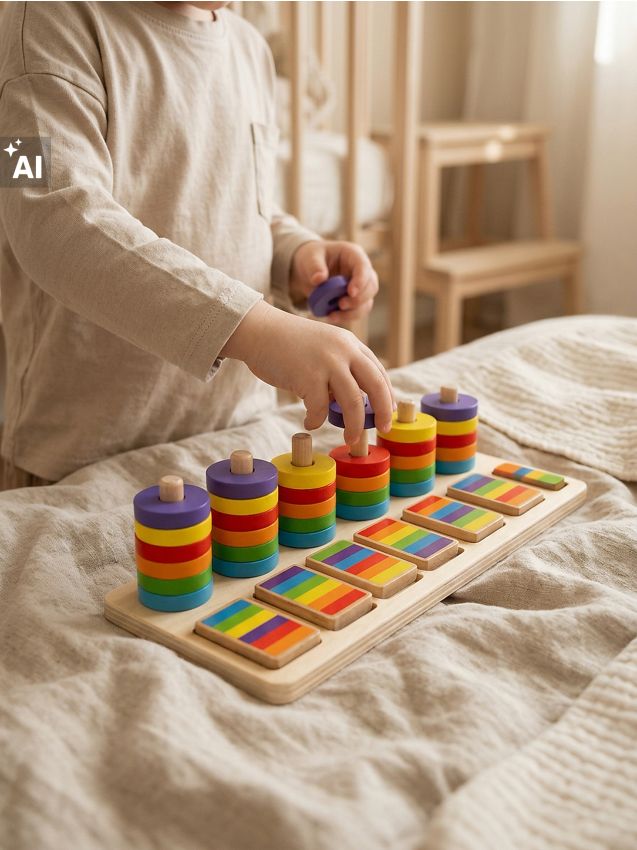 Sinsay - Puzzle din lemn cu discuri colorate pentru reproducerea modelelor - multicolor