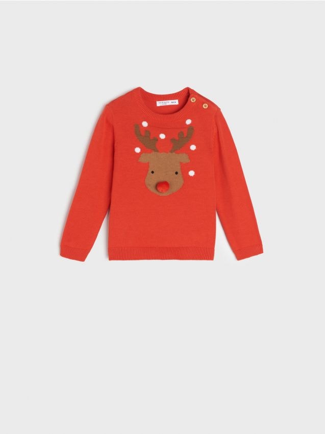 Girls' sweatshirt Color maroon - SINSAY - ZE447-83X