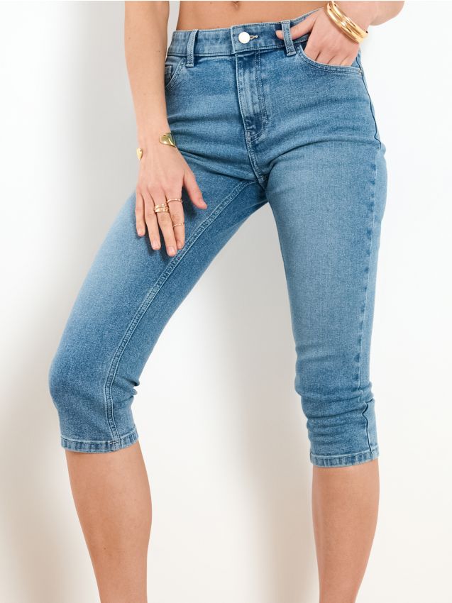 Sinsay - Blugi capri - albastru