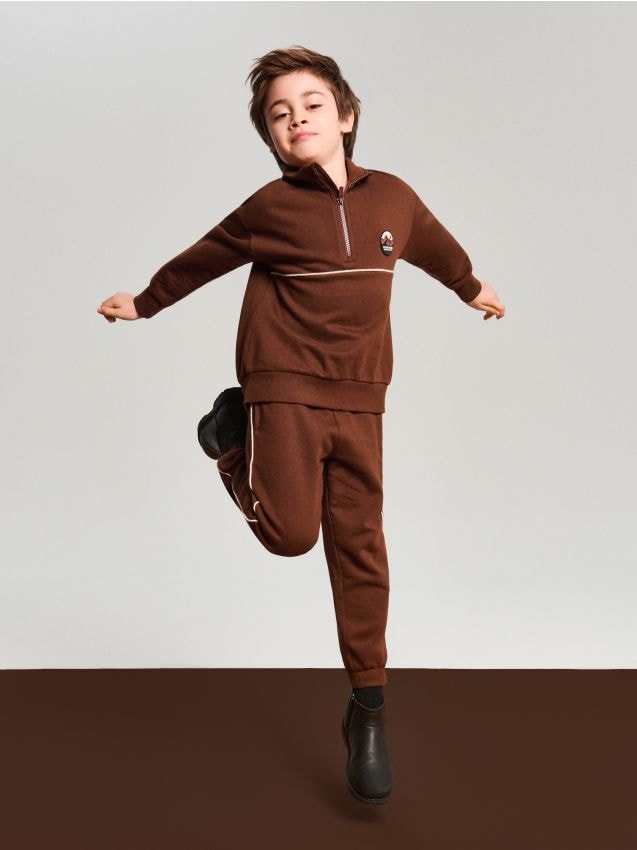 Sinsay - Set bluză și pantaloni sport - maro
