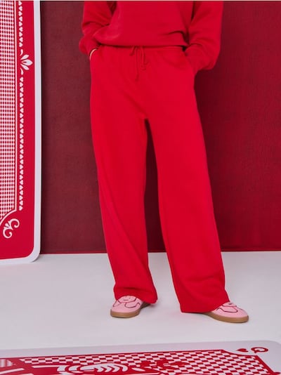 Tkaninske hlače s širokimi hlačnicami