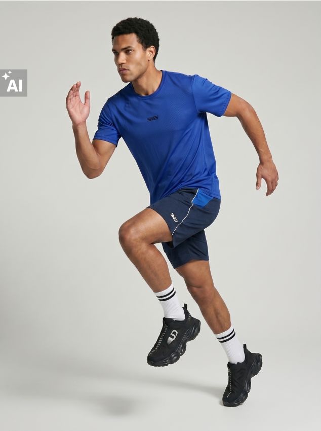 Sinsay - Pantaloni scurți sport SNSY PERFORMANCE - bleumarin