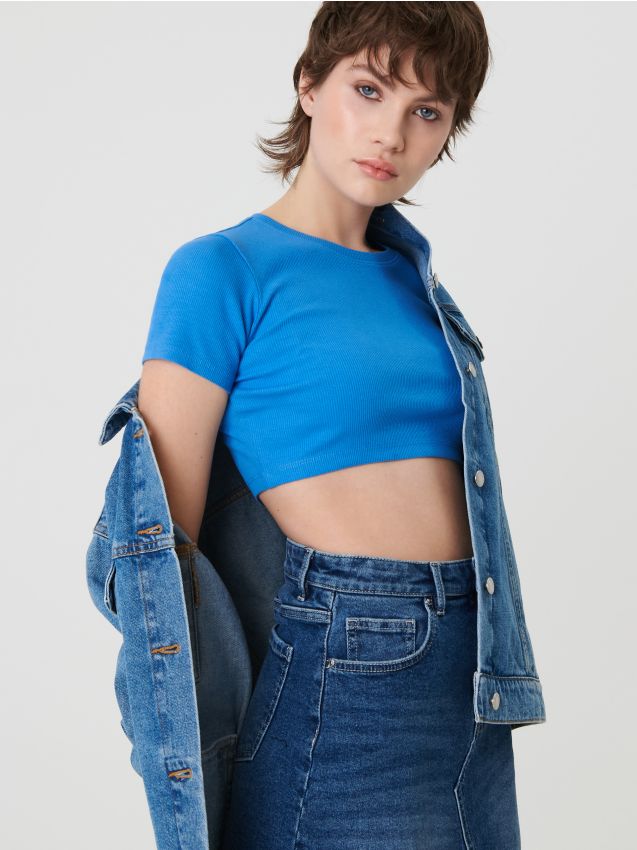 Crop Top aus Rippstrick - SINSAY