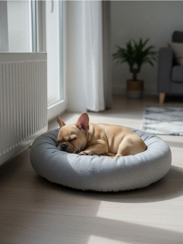 Sinsay - Okrúhle pelech pre zvieratá s motívom labky - svetlošedá