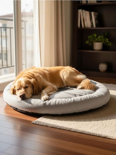 Ümmargune lemmikloomavoodi käpajälje mustriga