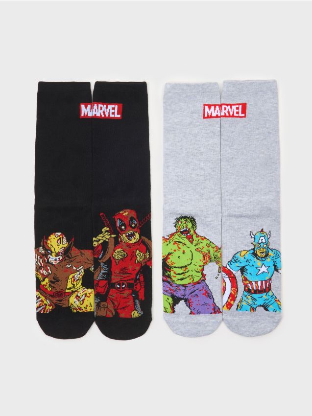 Sinsay - Ponožky s potlačou Marvel 2 pack - viacfarebná