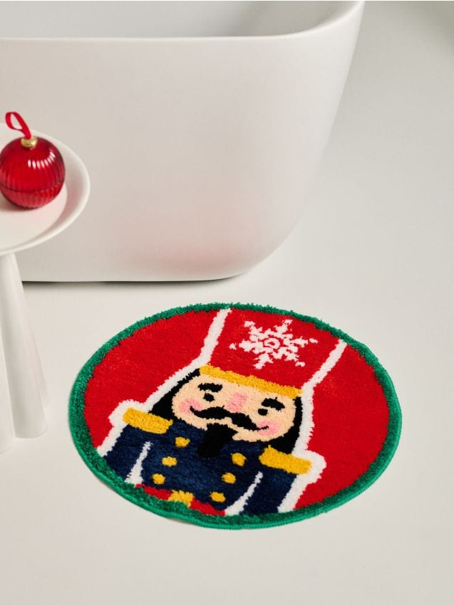 Sinsay - Kúpeľňový koberec s vianočným motívom - tmavomodrá