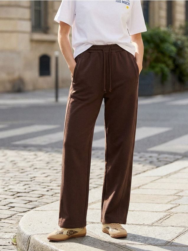 Sinsay - Pantaloni de trening croi barrel - maro