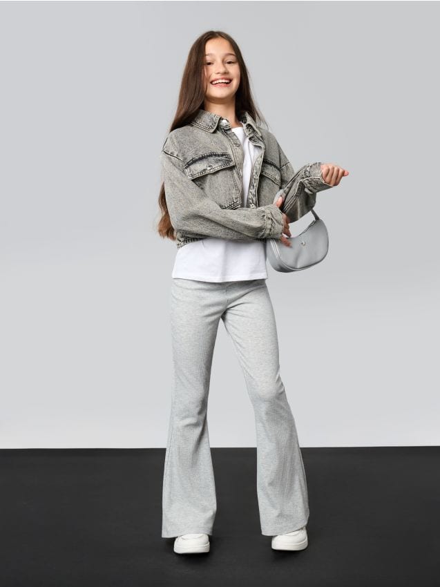 Sinsay - Spodnie dzwony - szary