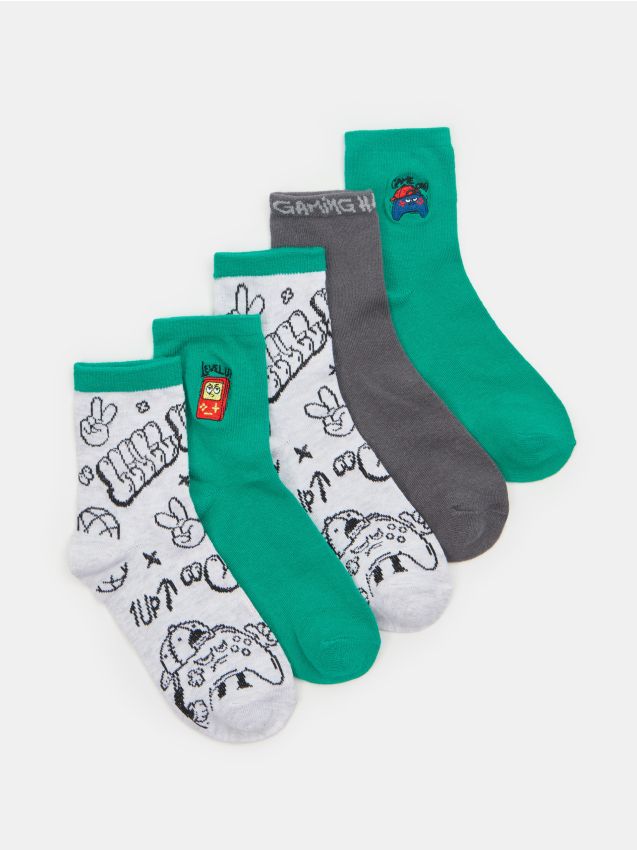 Sinsay - Skarpetki 5 pack - zielony