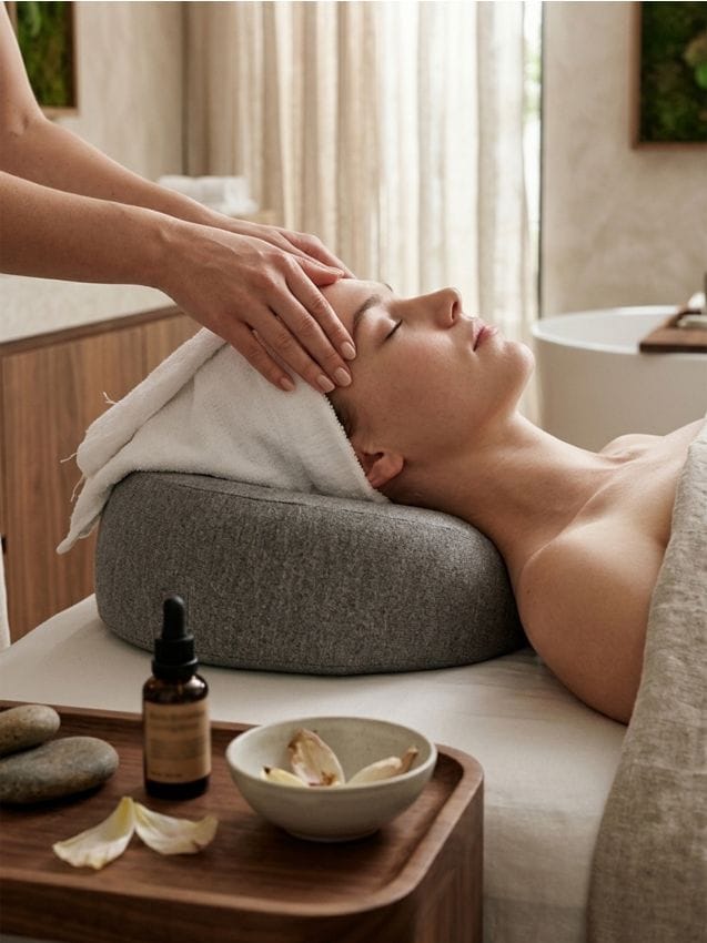 Cuscino per il viso per massaggio - grigio scuro