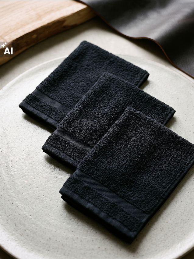 Sinsay - Set de prosoape pentru mâini 3 pack - negru