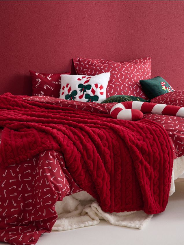 Sinsay - Štruktúrovaná deka - červená