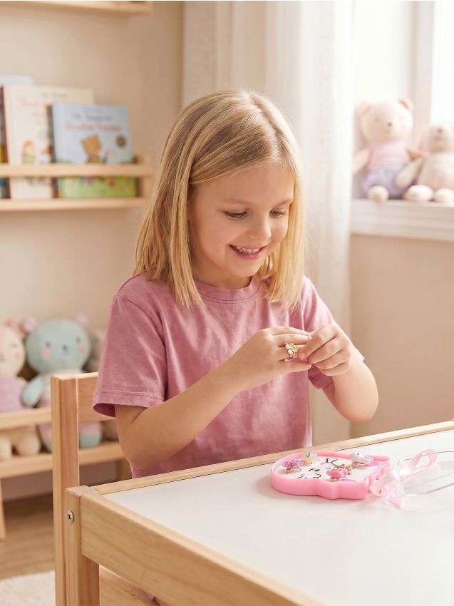 Sinsay - Set de inele într-o cutie cu motiv de pisică 5 bucăți - multicolor