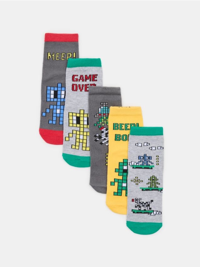Sinsay - Skarpetki z motywem gamingowym 5 pack - wielobarwny