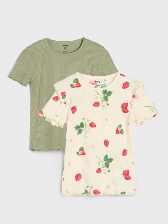 Sinsay - Tricouri din bumbac 2 pack - multicolor