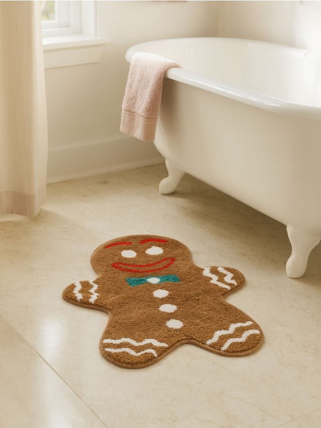 Sinsay - Kúpeľňová predložka s vianočným motívom - hnedá