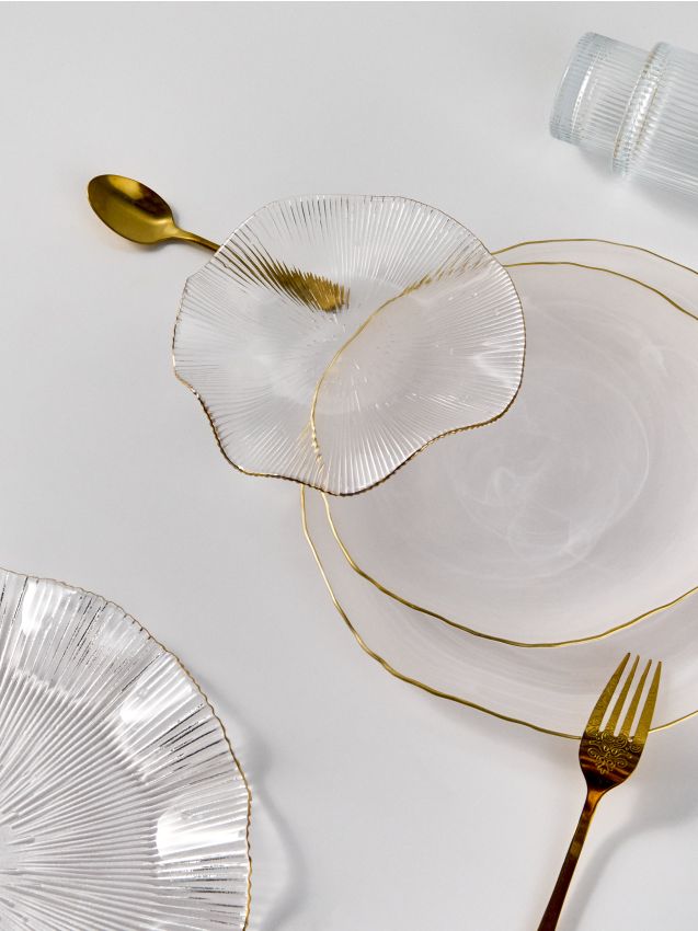 Sinsay - Farfurie decorativă cu formă neregulată - clear