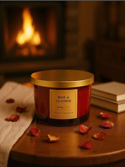 Kerze Rose & Leather