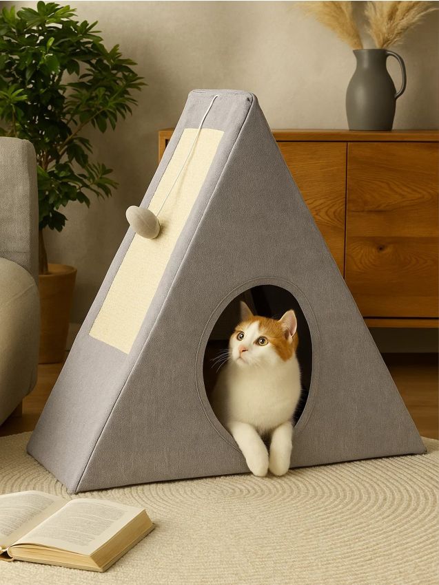 Sinsay - Domček so škrabadlom pre mačku - svetlošedá