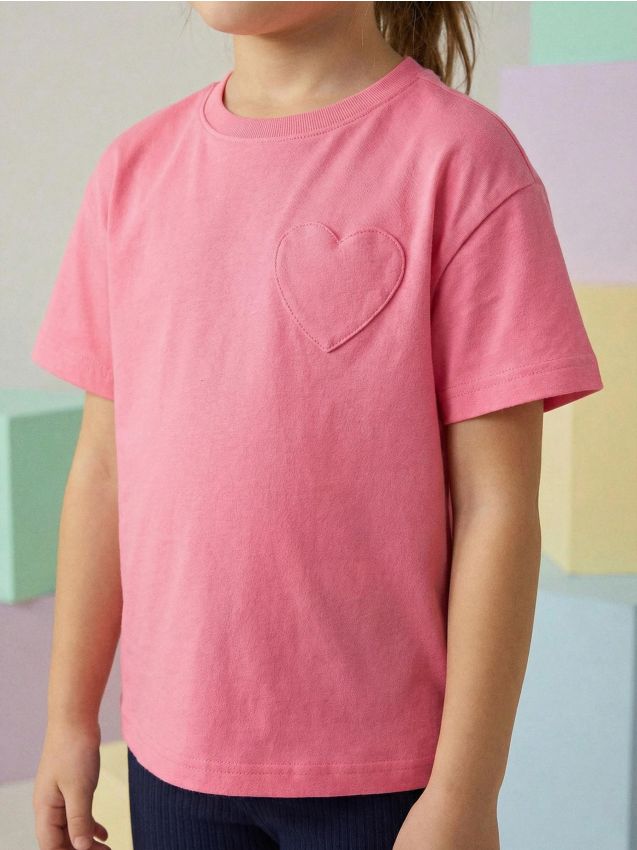 Sinsay - Tricou din bumbac cu buzunar pe piept în formă de inimă - roz-aprins