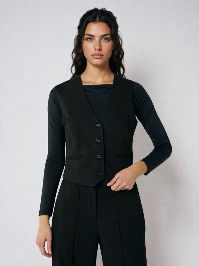 Sinsay - Vestă clasică - negru