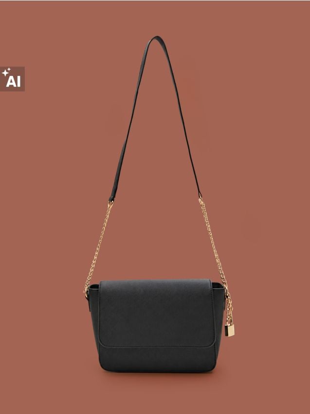 Sinsay - Geantă crossbody cu bretea cu lanț - negru