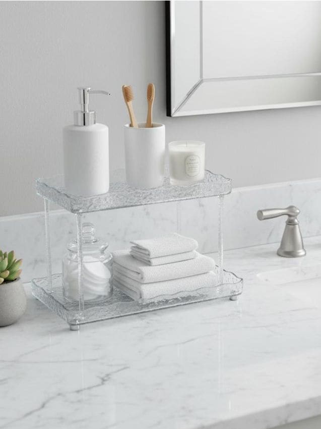 Sinsay - Raft de baie pe două niveluri - alb