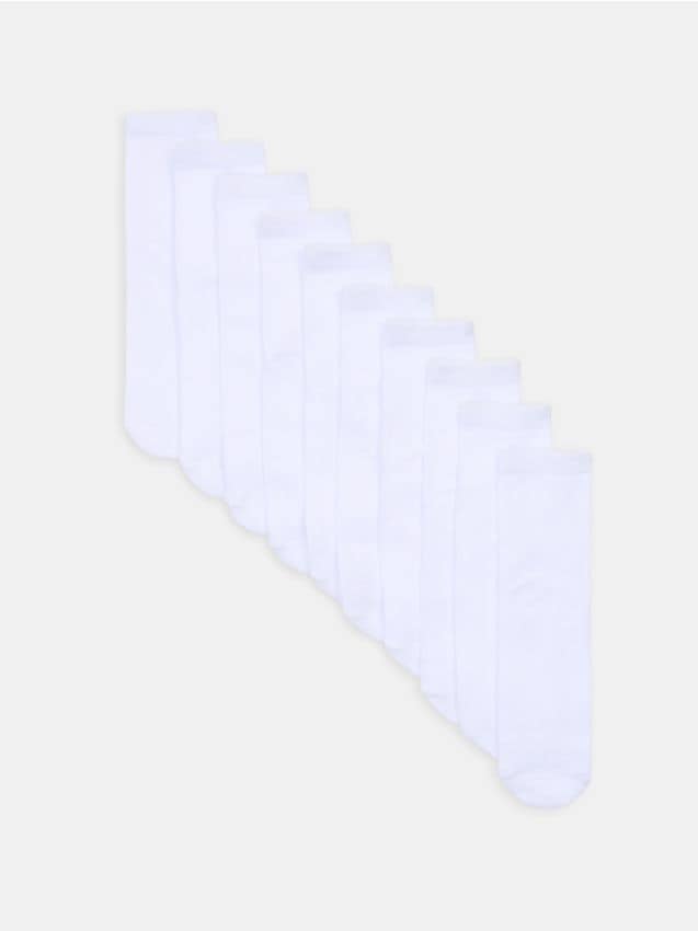 Sinsay - Bawełniane skarpetki 10 pack - biały