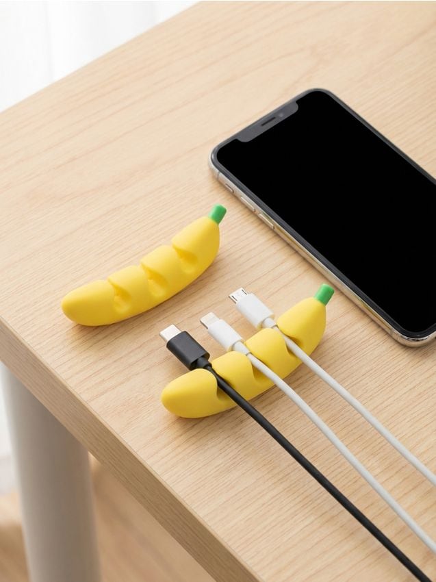 Sinsay - Organizator pentru cabluri în formă de banană 2 pack - galben