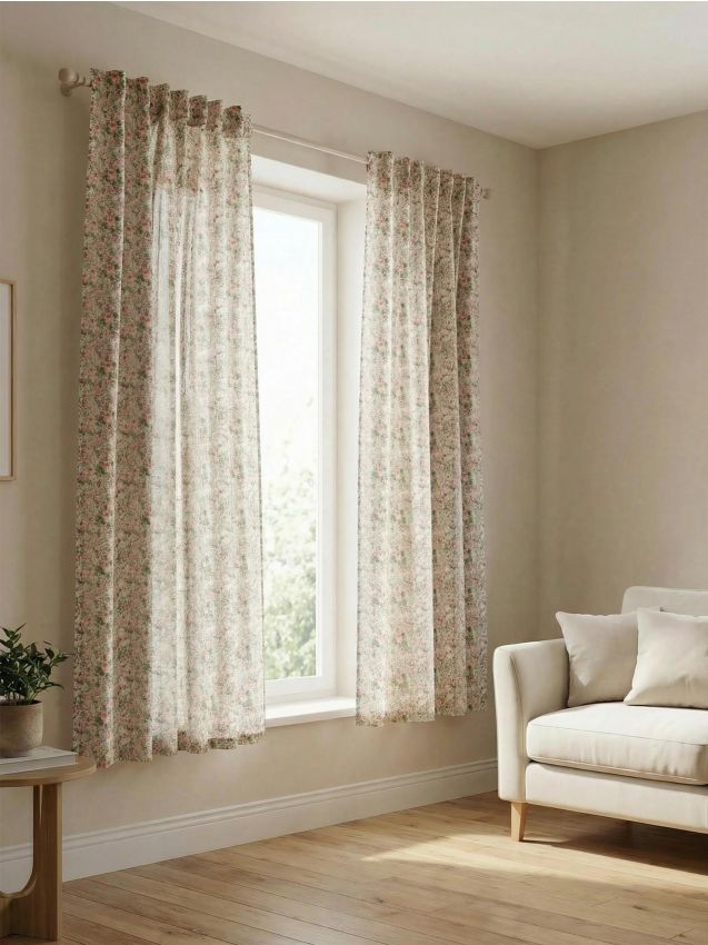 Sinsay - Set de draperii pe bandă cu motiv floral 2 pack - multicolor