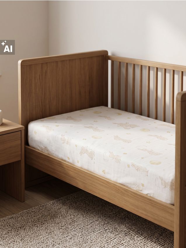 Sinsay - Pamučne plahte s gumicom: jednobojna i s uzorkom zečeva 2 pack
