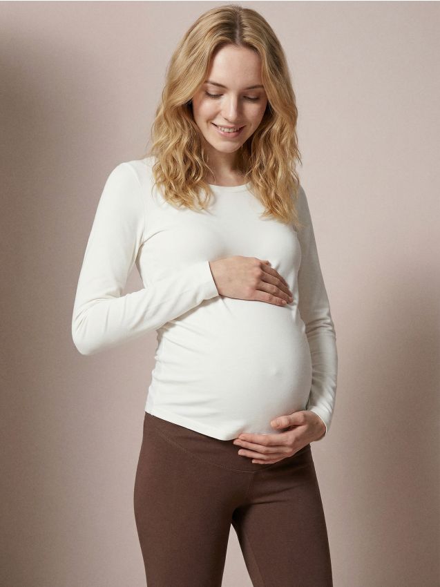 Sinsay - Tricou din bumbac - crem