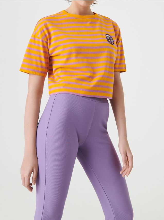 Sinsay - Tricou din bumbac în dungi - multicolor