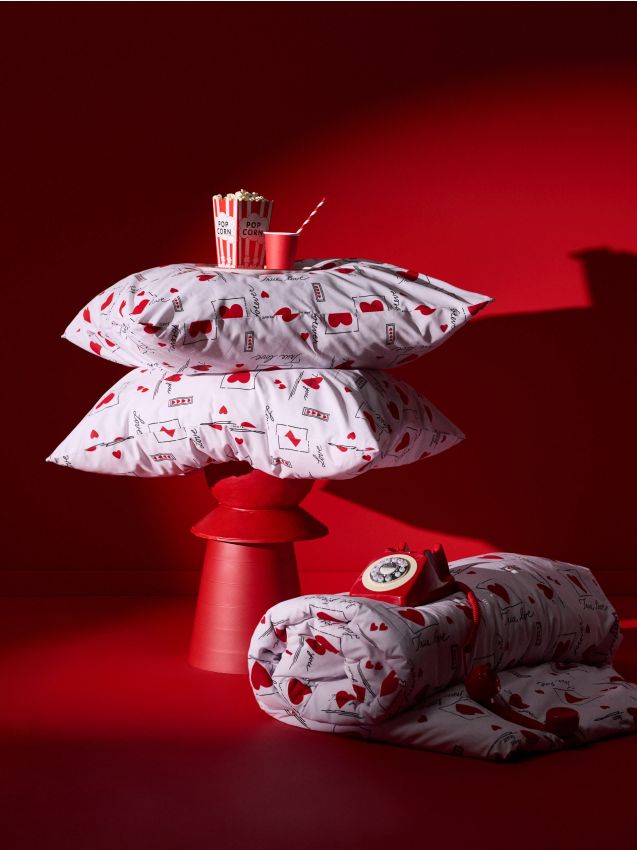 Sinsay - Set de lenjerie de pat cu inimi - alb