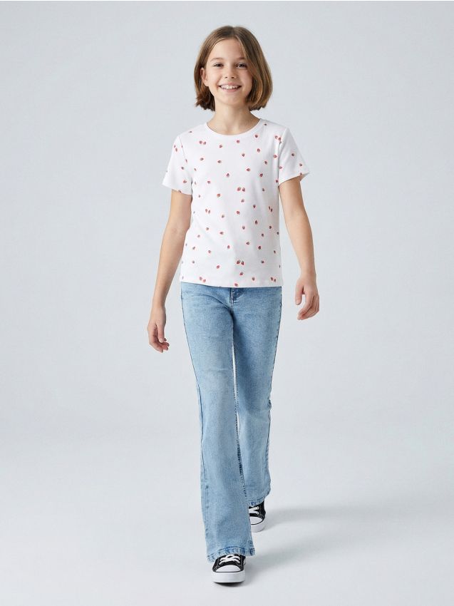 Sinsay - Blugi evazați cu efect spălat - albastru