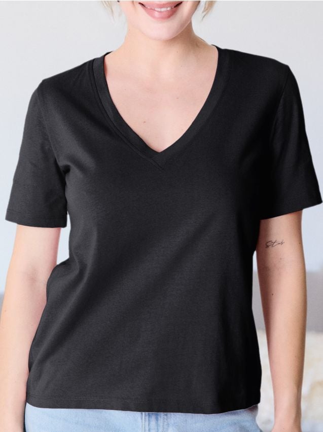 Sinsay - Tricou cu mânecă scurtă - negru
