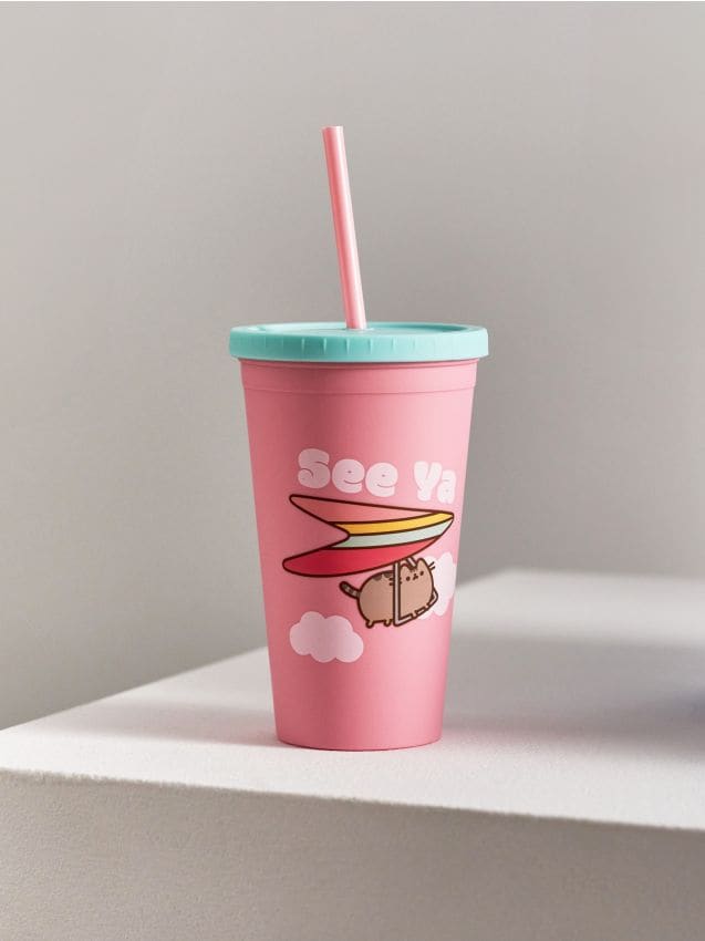 Többször használható pohár szívószállal Pusheen - SINSAY
