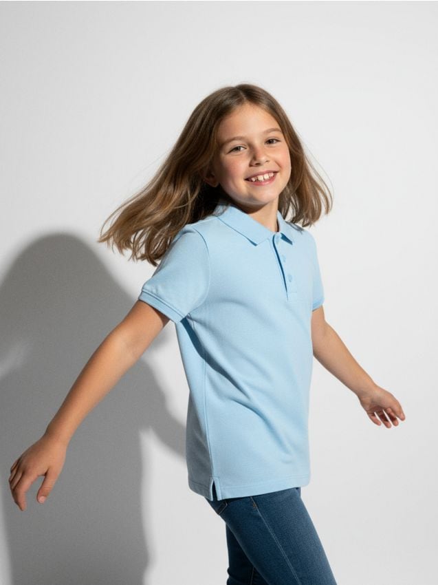 Sinsay - Tričko polo - svetlomodrá