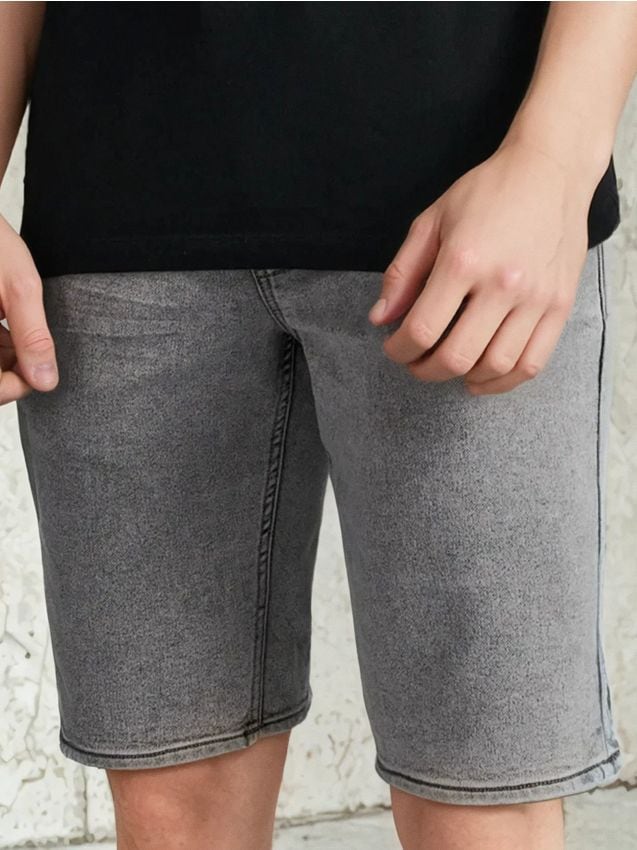 Sinsay - Pantaloni scurți din denim - gri deschis